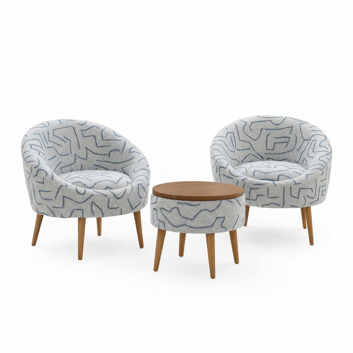 Atelier Del Sofa Lida Weave - Azul oscuro y Blanco Atelier Del Sofa Lida Weave - Azul oscuro y Blanco